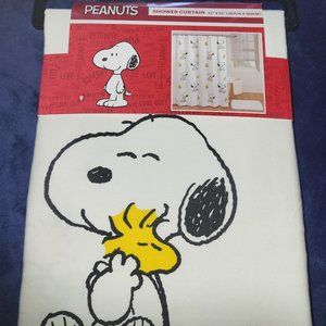 BRAND NEW SNOOPY & WOODSTOCK FABRIC SHOWER CURTAIN